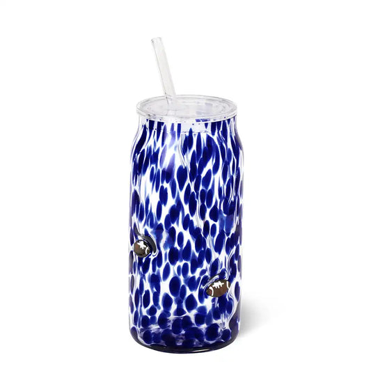Navy Football Charm Soda Glass 23oz
