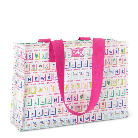 Mahjong Tiles Large Reusable Gift Bag